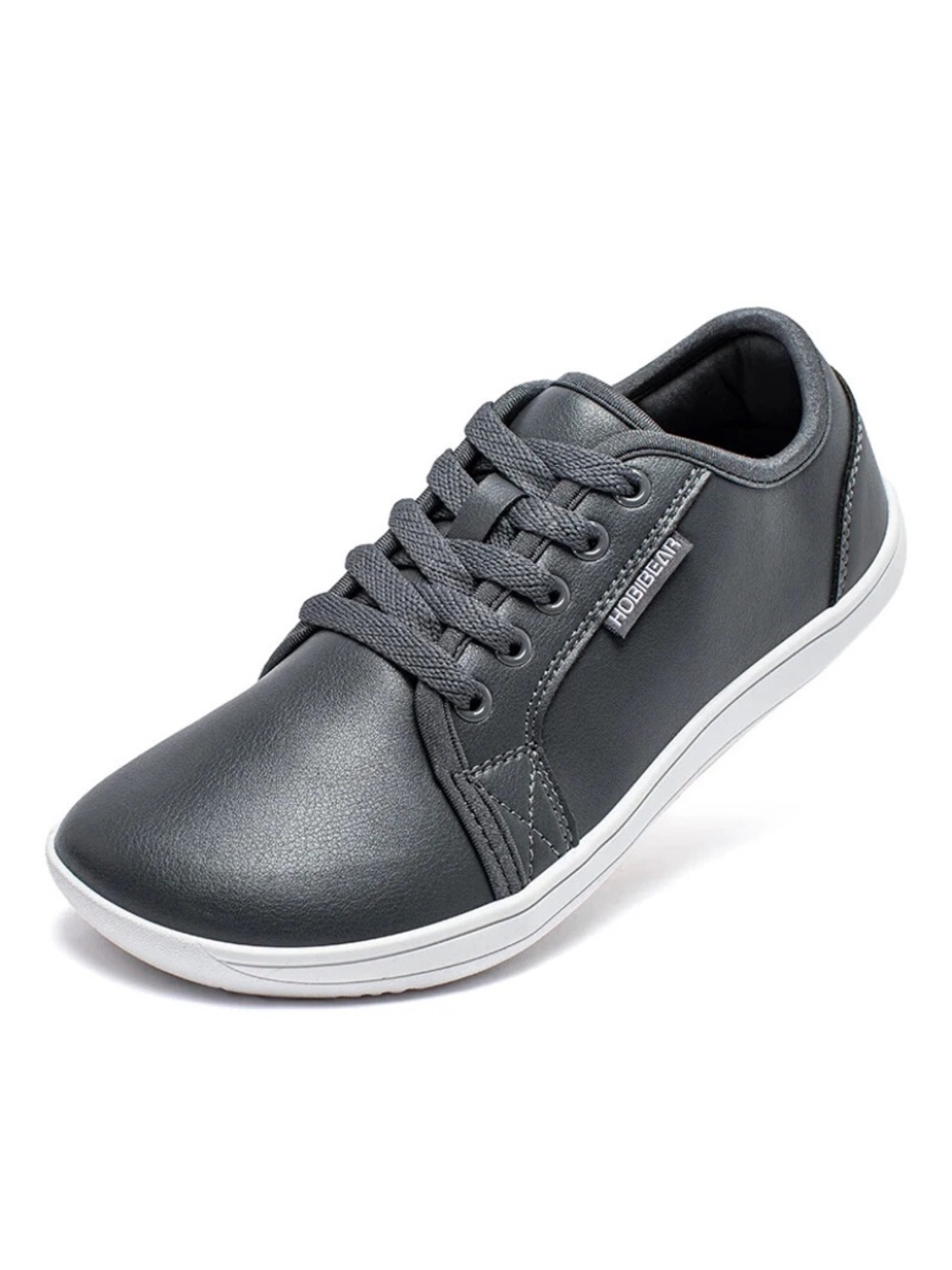 Hobibear Women’s Barefoot Minimalist WideToe Zero drop leather gray sneaker sz 9